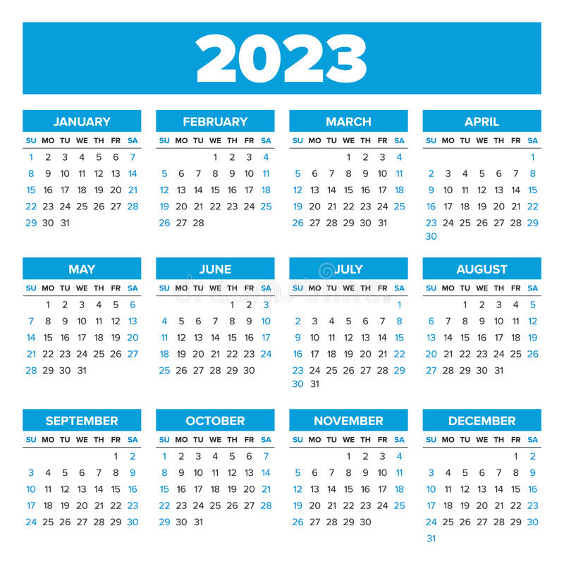Simple 2023 Year Calendar Stock Vector Illustration Of Calendar 80462260