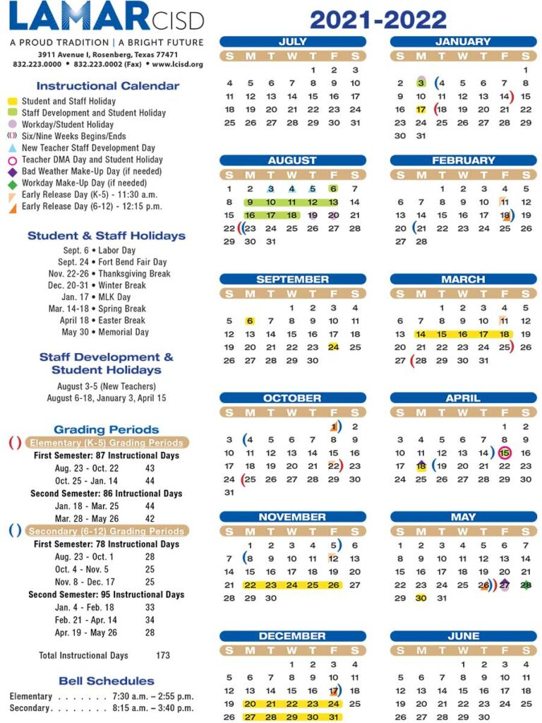 Lamar Academic Calendar